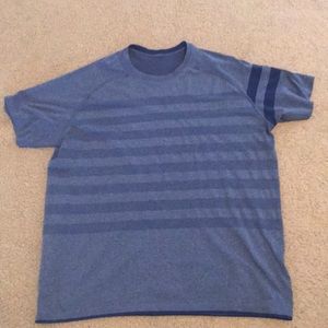 Navy Striped Lulu lemon activewear T shirt